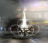 Коледната украса на фонтана в Градската градина